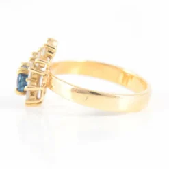 Bague Saphir Diamants Or jaune