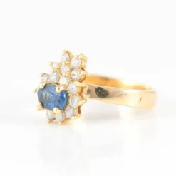 Bague Saphir Diamants Or jaune