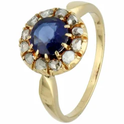 Bague saphir entourage diamants