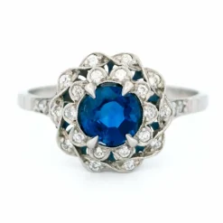 Bague Saphir entourage Diamants