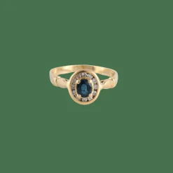 Bague Saphir entourage Diamants