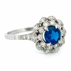 Bague Saphir entourage Diamants