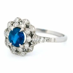 Bague Saphir entourage Diamants