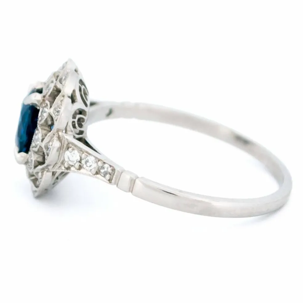 Bague Saphir entourage Diamants