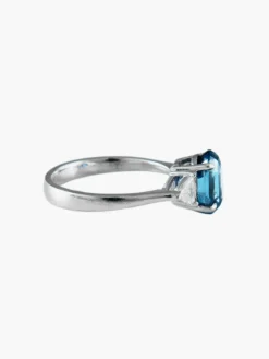 Bague Saphir et 2 Diamants