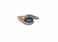 Bague saphir et diamant or jaune