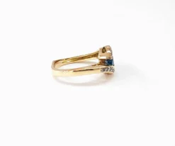 Bague saphir et diamant or jaune
