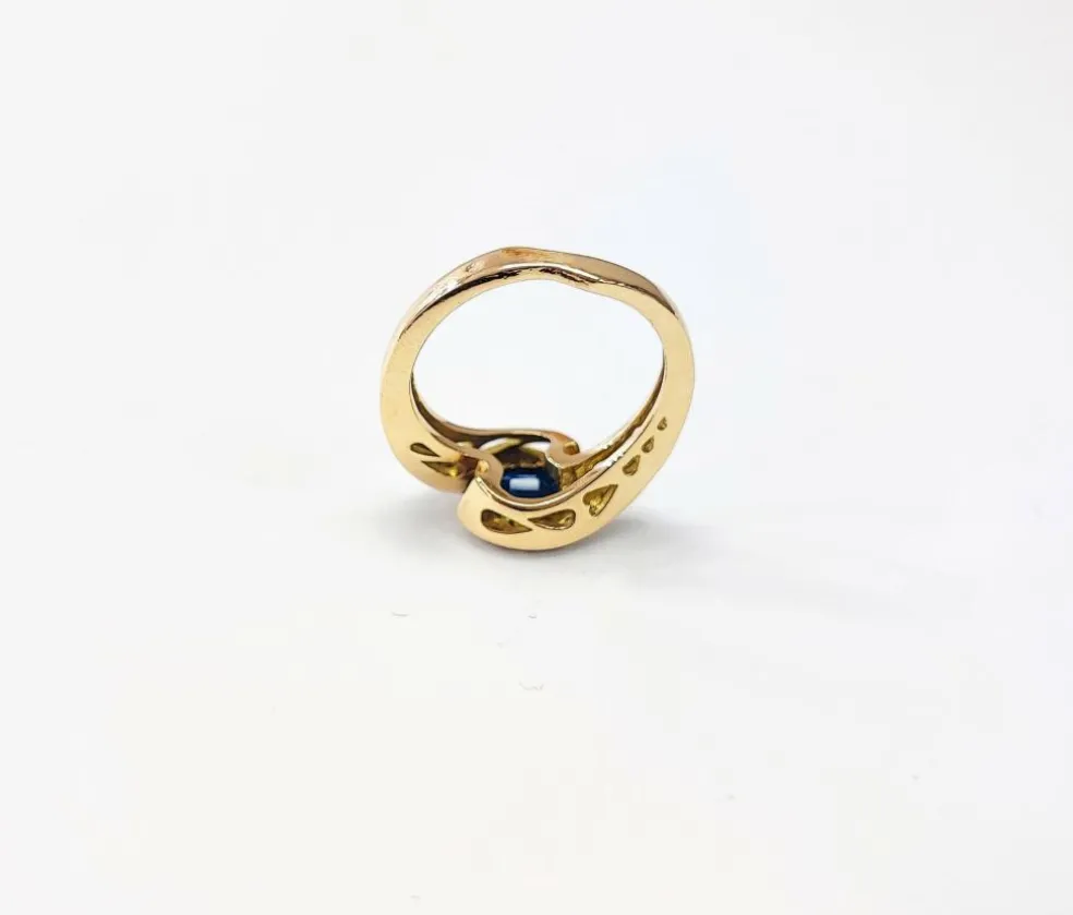 Bague saphir et diamant or jaune