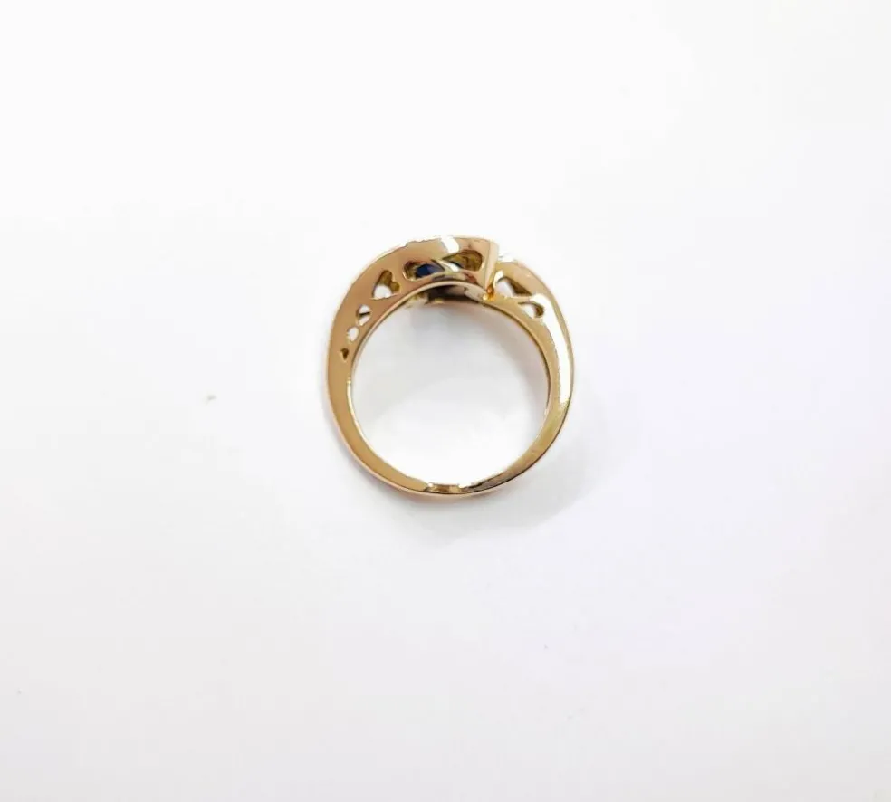 Bague saphir et diamant or jaune