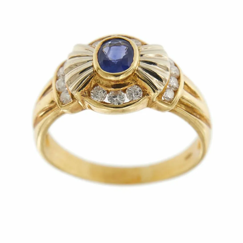 Bague saphir et diamants