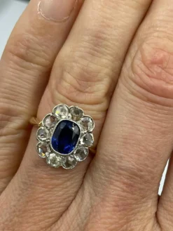 Bague saphir et diamants