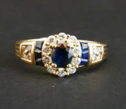 Bague saphir et diamants