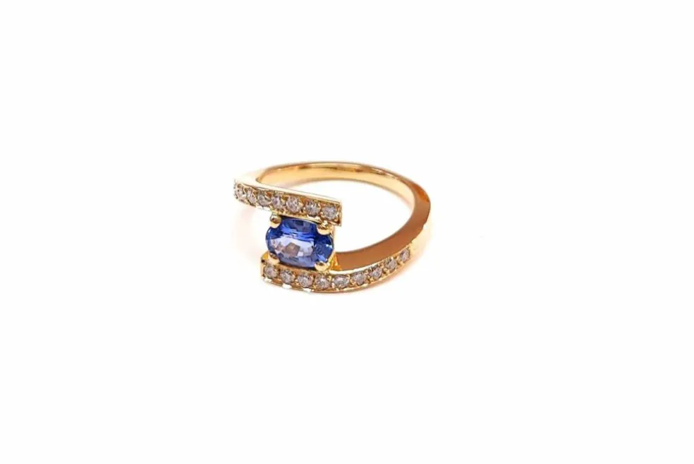 Bague saphir et diamants