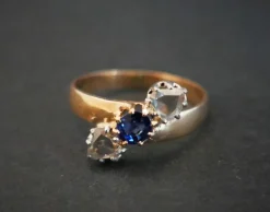 Bague saphir et diamants