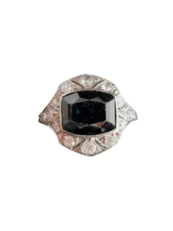 Bague Saphir et Diamants, Monture Platine