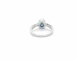 Bague saphir et diamants en or blanc