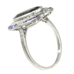 Bague Saphir et Diamants - L'élégance Art Déco Vintage
