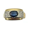 Bague saphir et pavage diamants
