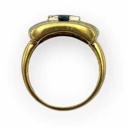 Bague saphir et pavage diamants