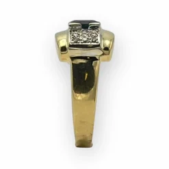 Bague saphir et pavage diamants