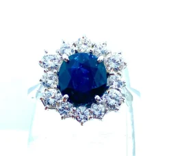 Bague saphir hexagonale