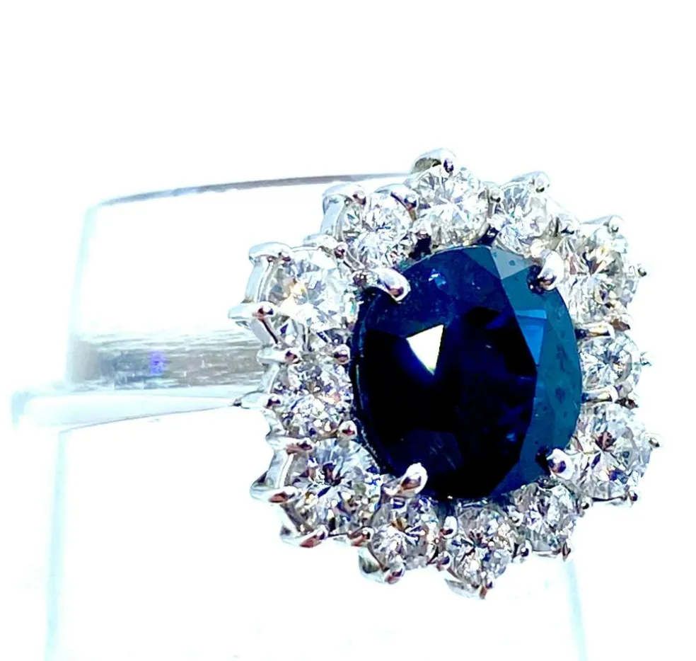 Bague saphir hexagonale