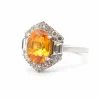 Bague saphir jaune de 2,92cts et diamants
