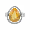 Bague Saphir jaune Diamants