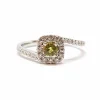 Bague saphir jaune diamants or blanc