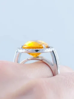 Bague Saphir jaune Diamants