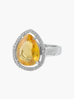 Bague Saphir jaune Diamants