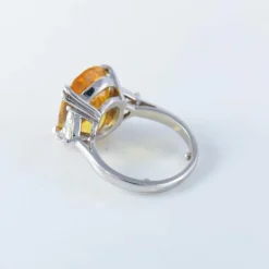 Bague Saphir jaune Diamants