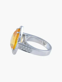 Bague Saphir jaune Diamants