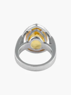 Bague Saphir jaune Diamants