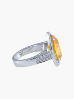 Bague Saphir jaune Diamants