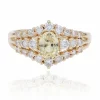 Bague saphir jaune et diamants or jaune