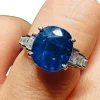 Bague Saphir naturel 3.87 carat Diamants