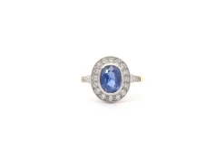 Bague saphir ovale 2,02cts et diamants