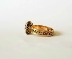 Bague Saphir perles