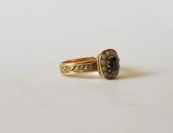 Bague Saphir perles