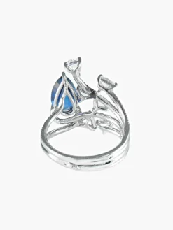 Bague Saphir poire et Diamants