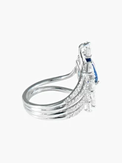 Bague Saphir poire et Diamants