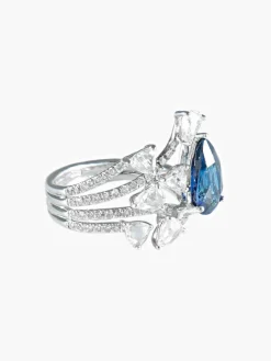 Bague Saphir poire et Diamants