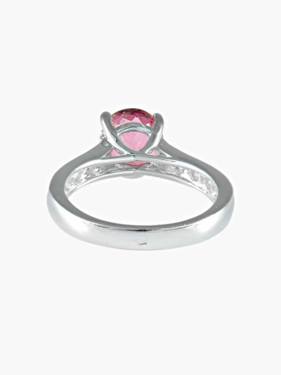 Bague saphir rose brillant or blanc
