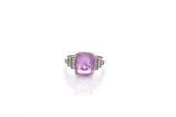 Bague saphir rose de 5,08cts et diamants
