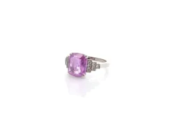 Bague saphir rose de 5,08cts et diamants