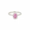 Bague Saphir Rose diamants or blanc