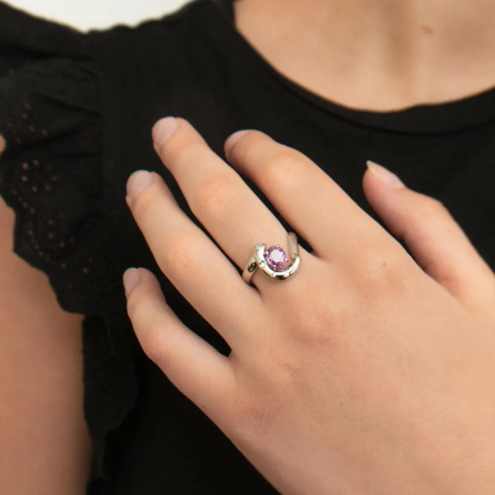 Bague Saphir rose Diamants