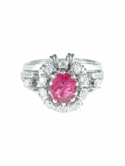 Bague Saphir rose et Diamants