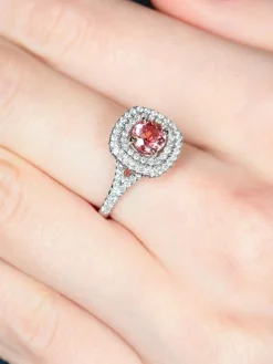 Bague Saphir rose et Diamants